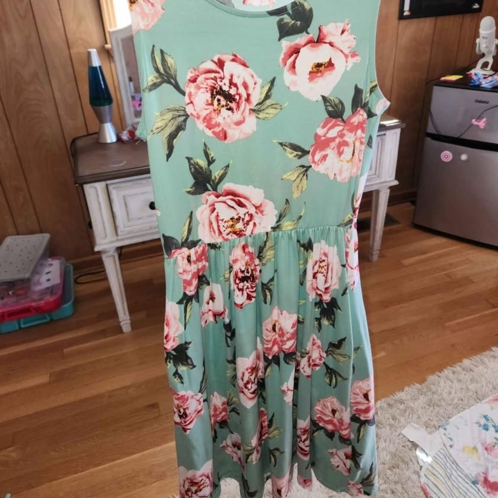 Floral Green Dress
